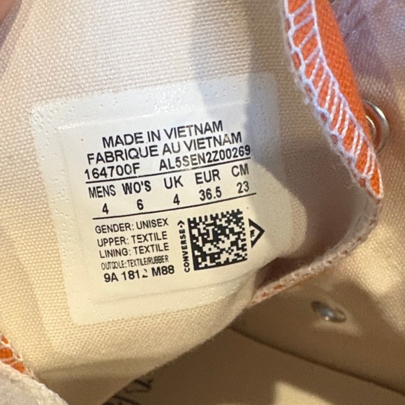 Converse Bright Orange High-Tops - Picture 4 of 4